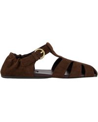 Miu Miu - Round-Toe Flat Sandals - Lyst