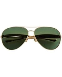 Bottega Veneta - Eyewear Aviator Frame Sunglasses - Lyst