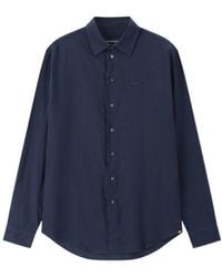 Emporio Armani - Chest-Logo Button-Fastening Shirt - Lyst