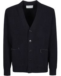 Ballantyne - V-Neck Button-Up Ribbed Cardigan - Lyst