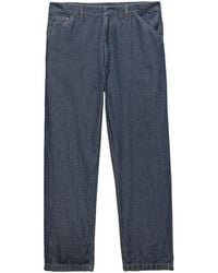 Prada - Chambray Triangle-Logo Denim Jeans - Lyst