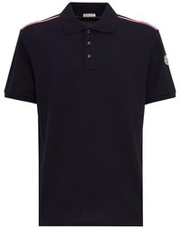 Moncler - Tricolor-Trimmed Cotton Polo Shirt - Lyst