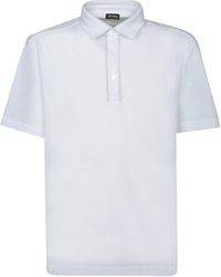ZEGNA - Short Sleeved Half-Button Polo Shirt - Lyst