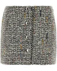 Alessandra Rich - Sequin Embellished Tweed Mini Skirt - Lyst