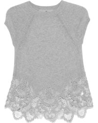 Ermanno Scervino - Lace-Trimmed Knit Top - Lyst