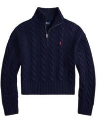 Polo Ralph Lauren - Half Zipped Cable-Knit Jumper - Lyst