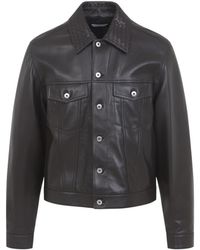 Bottega Veneta - Intrecciato Collar Jacket - Lyst