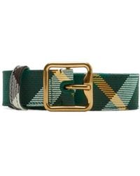 Burberry - Check-Pattern Square Buckled Belt - Lyst
