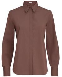 Brunello Cucinelli - Stretch Cotton Poplin Shirt With Shiny Collar - Lyst