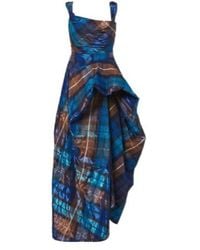 Vivienne Westwood - Chichi Draped Plaid Maxi Dress - Lyst