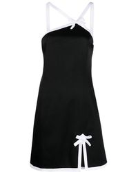 MSGM - Bow Detailed Sleeveless Mini Dress - Lyst