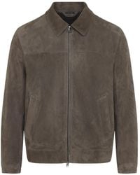 Brioni - Shirt Collar Leather Jacket - Lyst