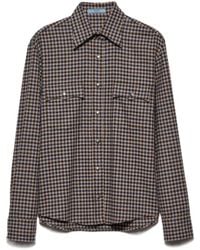 Prada - Button-Up Checked Shirt - Lyst