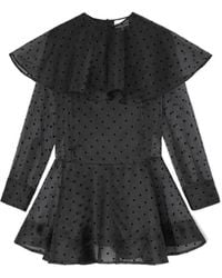 Ganni - Organza Circle Collar Dress - Lyst