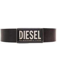 DIESEL - B-Glossy Logo Plaque Belt - Lyst