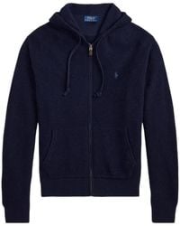 Polo Ralph Lauren - Waffle-Knit Wool-Cotton Hooded Sweater - Lyst