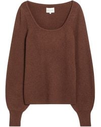Loulou de Saison - Hermus Ribbed Scoop-Neck Knitted Sweater - Lyst