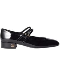 Miu Miu - Patent Leather Slingback Pumps With Buckles - Lyst