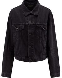 Balenciaga - Collared Button-Up Denim Jacket - Lyst