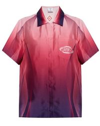 CASABLANCA - Cuban Collar Short-Sleeve Shirt - Lyst