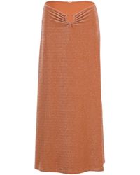 Johanna Ortiz - Rainstorm Lurex-Detail Midi Skirt - Lyst
