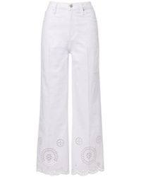 FRAME - The Eyelet Embroidered Flared Jeans - Lyst