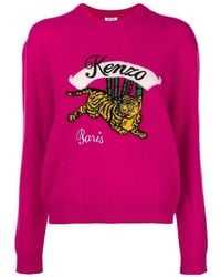KENZO - Jumping Tiger Embroidered Pullover - Lyst