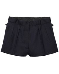Prada - Chevron Pleated Shorts - Lyst