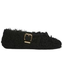 Marni - Shearling Ballerina With Buckle - Lyst