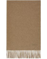 Max Mara - Logo Embroidered Fringed Scarf - Lyst