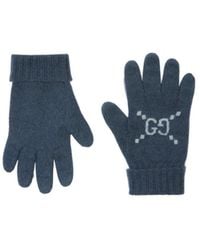 Gucci - Gg Logo Ribbed-Knit Gloves - Lyst