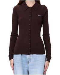 ROTATE BIRGER CHRISTENSEN - Knitted Polo Top Dark - Lyst