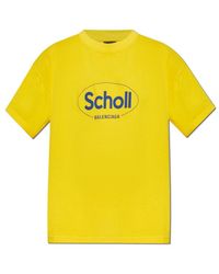 Balenciaga - X Scholl Logo Printed Crewneck T-Shirt - Lyst
