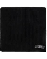 Balmain - Logo Patch Ribbed Scarf - Lyst