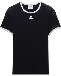 美品Courreges BUMPY CONTRART T-SHIRTS REE Courrèges Bumpy Contrast T-shirt | White | FARFETCH