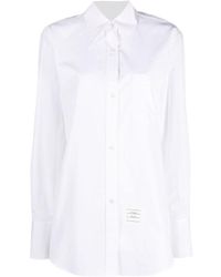 Thom Browne - Logo Patch Buttoned Shirt - Lyst