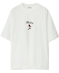 Burberry - Check Print Cotton T-Shirt For - Lyst