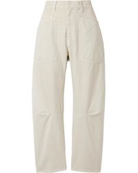 Nili Lotan - Shon Cotton And Linen-Blend Twill Tapered Pants - Lyst