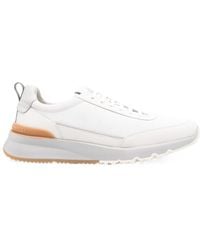 Brunello Cucinelli - Logo Embossed Lace-Up Sneakers - Lyst