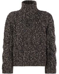 Brunello Cucinelli - Soft Wool, Cashmere And Mohair Turtleneck Sweater With Braided Design - Lyst