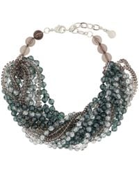 Emporio Armani - Multi-Strand Beaded Necklace - Lyst