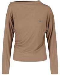 Vivienne Westwood - Orb Logo Draped Long-Sleeve Top - Lyst