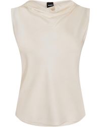 BOSS - Draped Cowlneck Sleeveless Top - Lyst