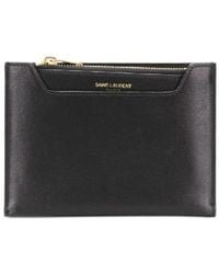 Saint Laurent - Zippered Card Holder - Lyst