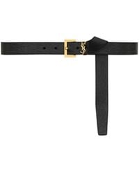 Saint Laurent - Cassandre Logo Plaque Belt - Lyst