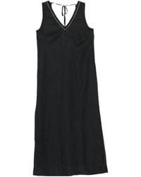 Peserico - V-Neck Sleeveless Midi Dress - Lyst