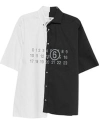 MM6 by Maison Margiela - Striped Panelled Button-Up Shirt - Lyst