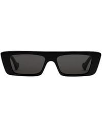 Gucci - Eyewear Logo Engraved Rectangle Frame Sunglasses - Lyst