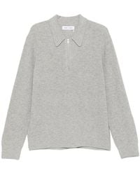 Samsøe & Samsøe - Ribbed-Knit Quarter-Zip Polo Shirt - Lyst