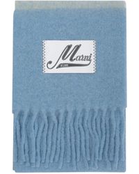 Marni - Logo Patch Fringed Scarf - Lyst